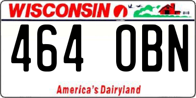 WI license plate 464OBN