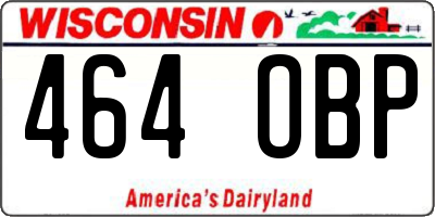 WI license plate 464OBP