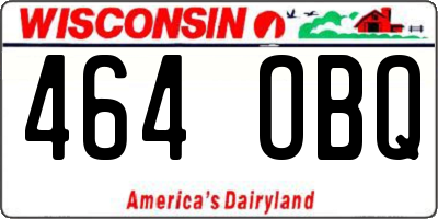 WI license plate 464OBQ
