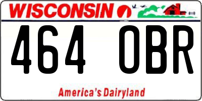 WI license plate 464OBR