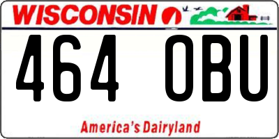 WI license plate 464OBU