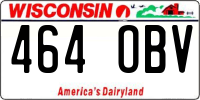 WI license plate 464OBV