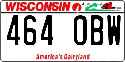 WI license plate 464OBW