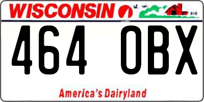 WI license plate 464OBX