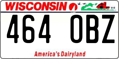 WI license plate 464OBZ