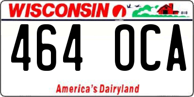 WI license plate 464OCA