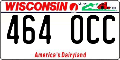 WI license plate 464OCC