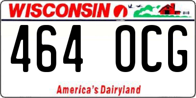 WI license plate 464OCG