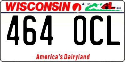 WI license plate 464OCL