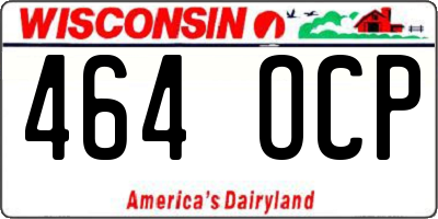 WI license plate 464OCP
