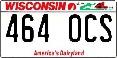 WI license plate 464OCS