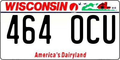 WI license plate 464OCU