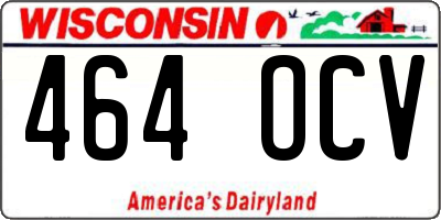 WI license plate 464OCV