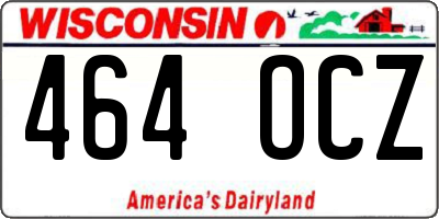 WI license plate 464OCZ