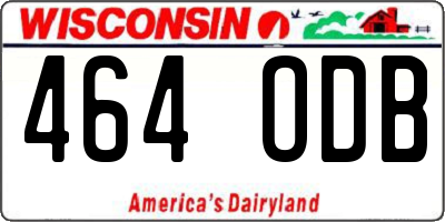 WI license plate 464ODB