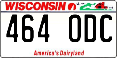 WI license plate 464ODC