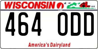 WI license plate 464ODD