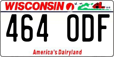 WI license plate 464ODF