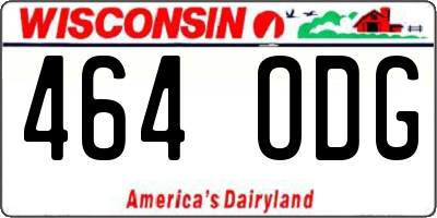 WI license plate 464ODG