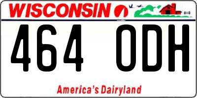 WI license plate 464ODH