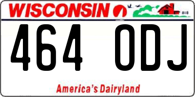 WI license plate 464ODJ