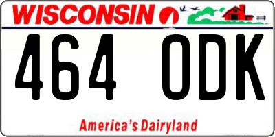 WI license plate 464ODK