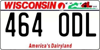 WI license plate 464ODL