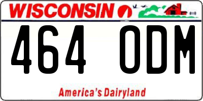 WI license plate 464ODM