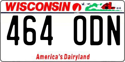 WI license plate 464ODN