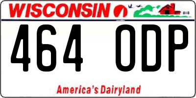 WI license plate 464ODP