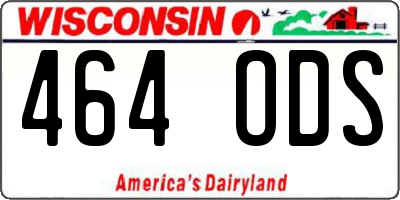 WI license plate 464ODS