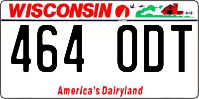 WI license plate 464ODT