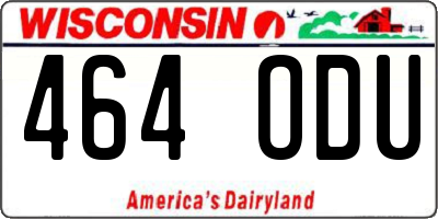 WI license plate 464ODU