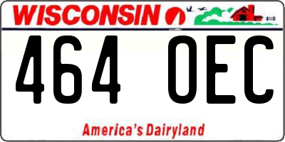 WI license plate 464OEC