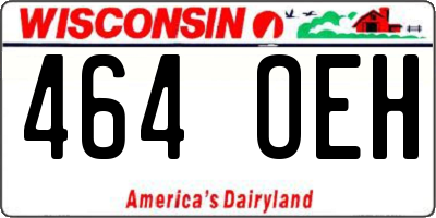 WI license plate 464OEH