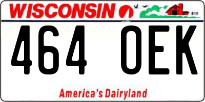 WI license plate 464OEK