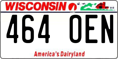 WI license plate 464OEN