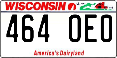 WI license plate 464OEO