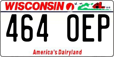 WI license plate 464OEP