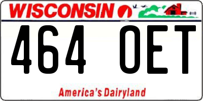 WI license plate 464OET