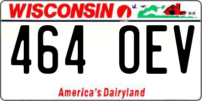 WI license plate 464OEV