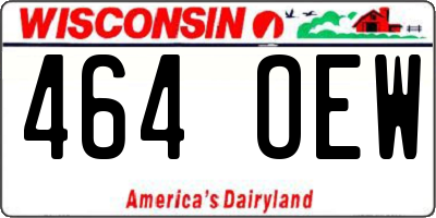 WI license plate 464OEW