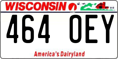 WI license plate 464OEY