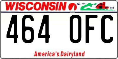 WI license plate 464OFC