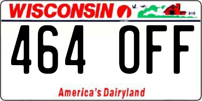 WI license plate 464OFF