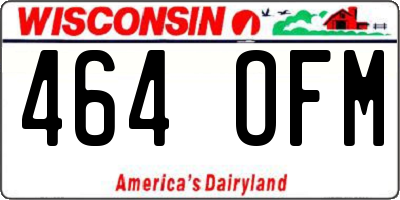WI license plate 464OFM