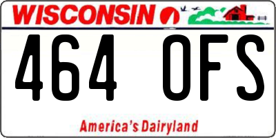 WI license plate 464OFS