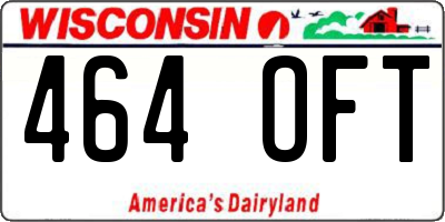 WI license plate 464OFT