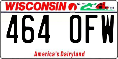 WI license plate 464OFW