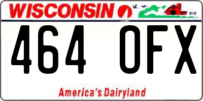 WI license plate 464OFX